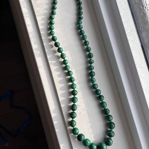 Vintage Elegant Green malachite (I believe) Beaded Necklace